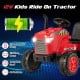 Red 12V Kids Ride On Tractor with trailer, featuring remote control, 1-2 hours playtime, and premium wheels for varied.